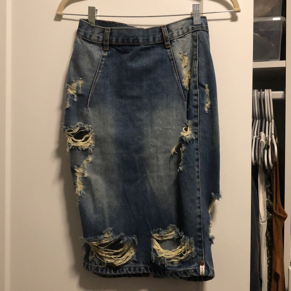 One teaspoon jean pencil skirt.
